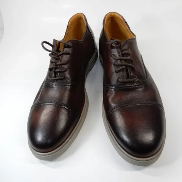 MAGNANNI Cap Toe Oxford Sneaker Dress Shoes Brown Leather Size 41 US 8 #24124